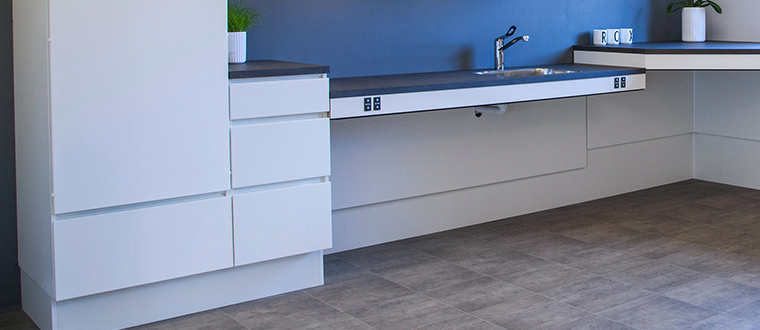 Flexi+ - height-adjustable frame for kitchen worktops