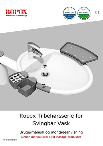 Ropox bruger- og montagevejledning - Svingbar Vask tilbehørsserie