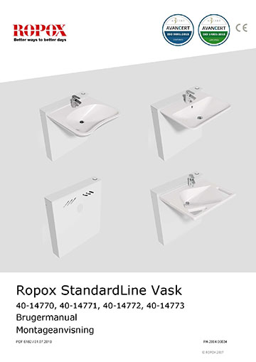 Ropox bruger- og montage vejledning - StandardLine Vask