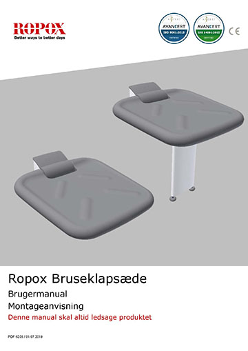 Ropox bruger- og montagevejledning - Bruseklapsæde med ben