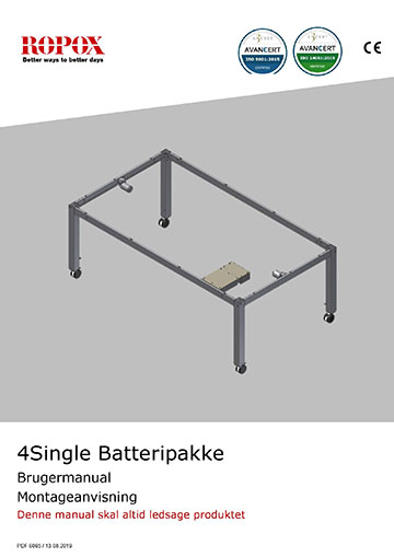 Ropox bruger- og montagevejledning -  4Single Batteripakke