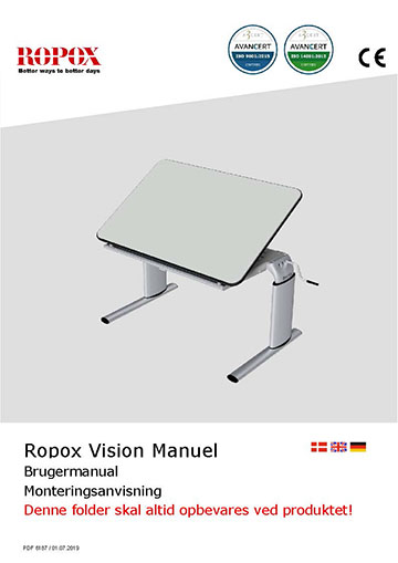 Ropox bruger- og montagevejledning - Vision Bord manuel