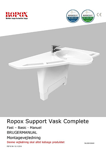 Ropox brugervejledning - Support Vask Complete Fast-Basic-Manuel