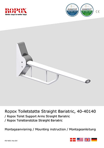 Ropox Montage vejledning - Toiletstøtte Straight Bariatric