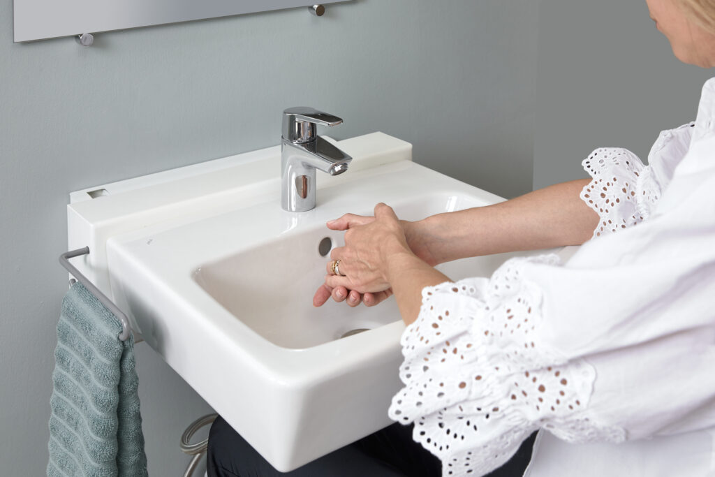QuickLine height adjustable small washbasin