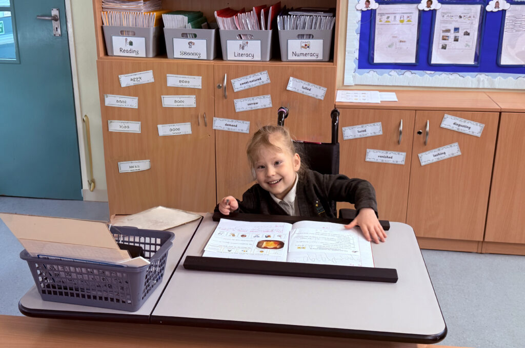 rosie with vision table