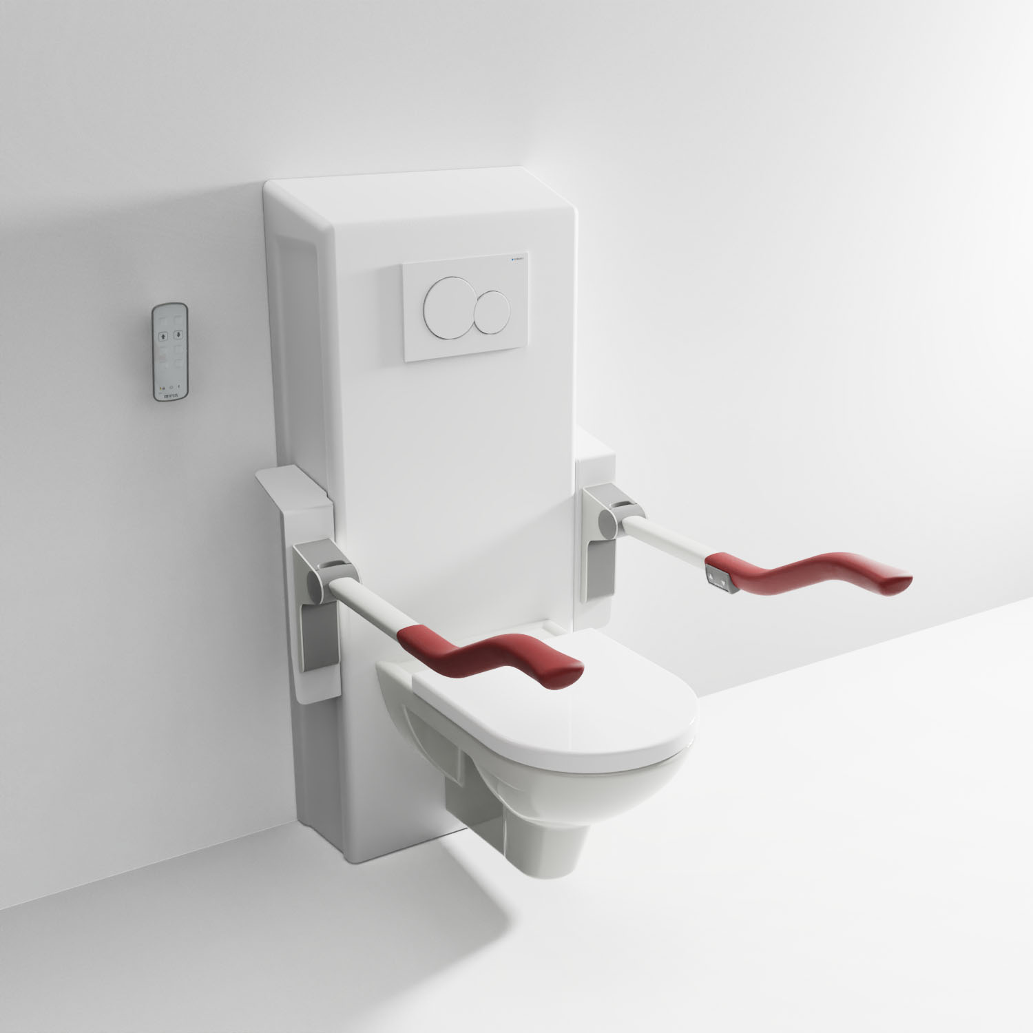 Toilet-Support-Arm-wave-76-Red-Integrated-remote-Right